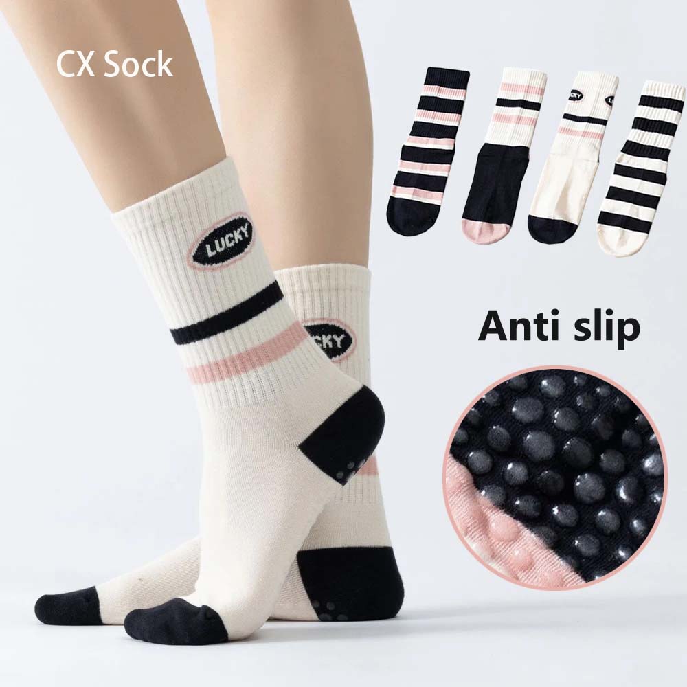 Pilates Yoga Zumba - Stripes yoga aerobics socks Women anti-slip