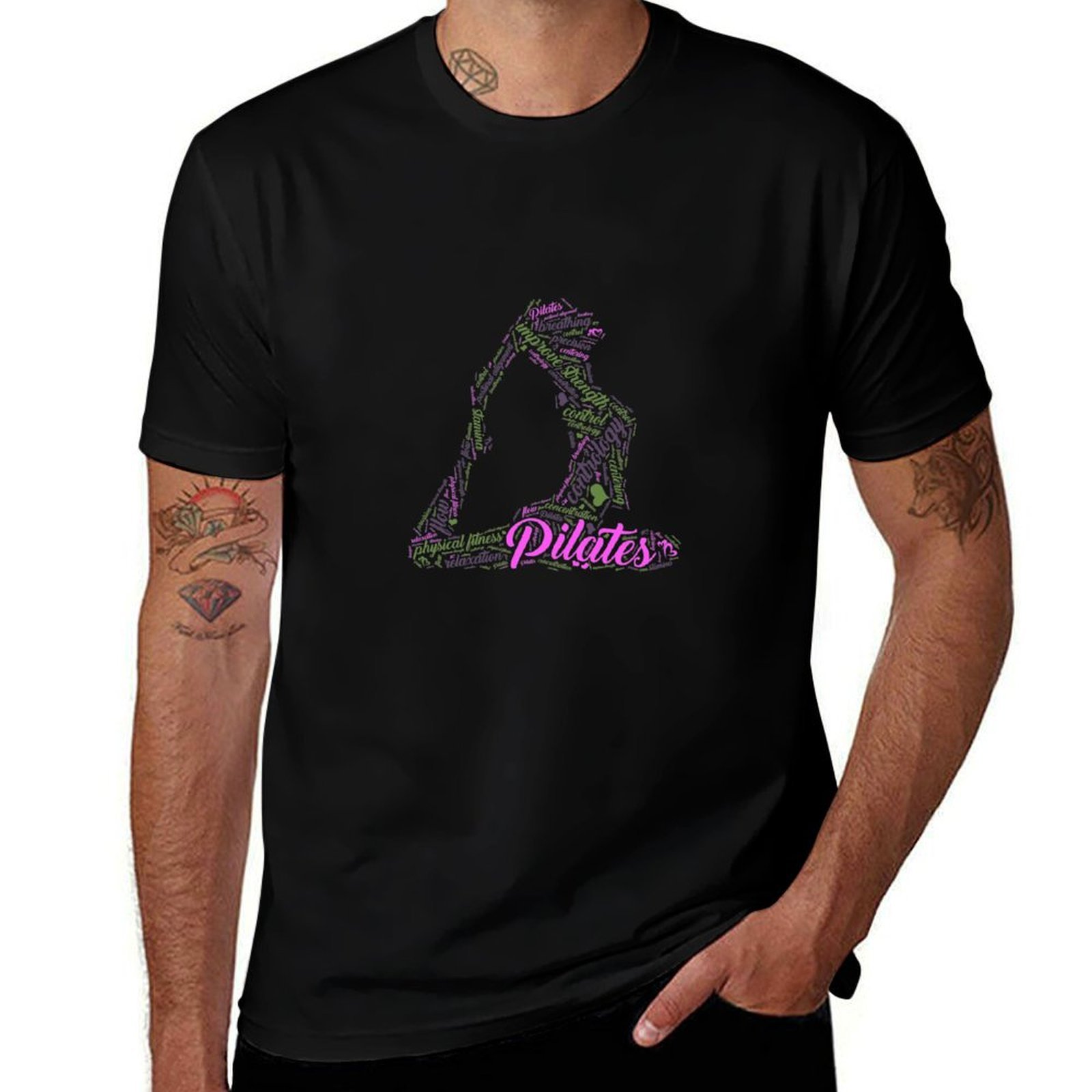 Pilates Yoga Classes - Womens Fun Word Cloud and Cute
