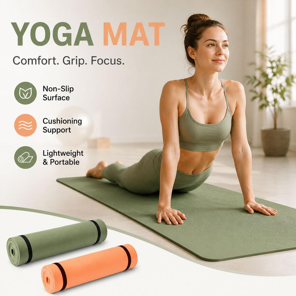 Pilates Yoga Mat Thickness - Thick Yoga Mat Anti-skid Sports Fitness