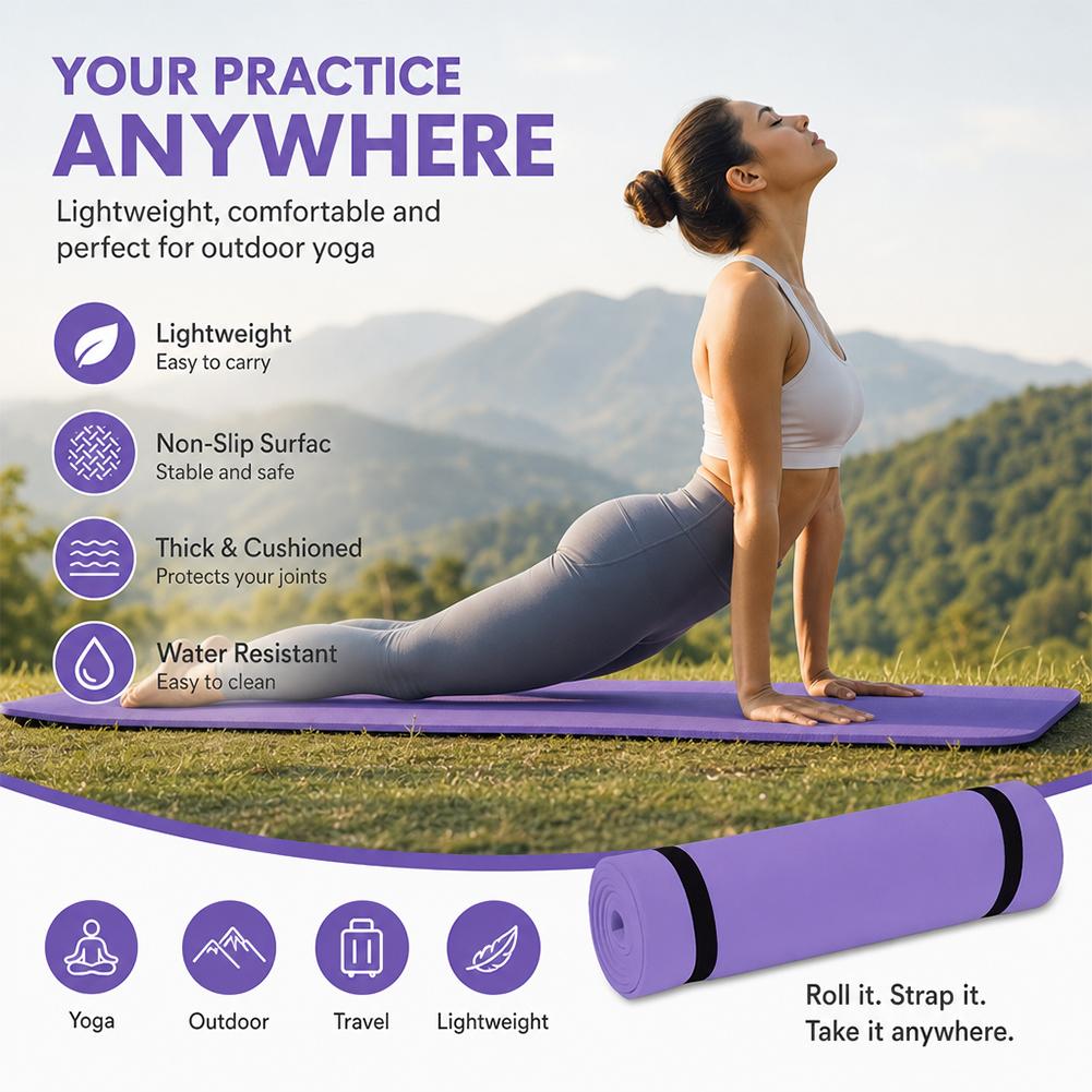 1/2Pcs Thick Yoga Mat Anti-ski - Pilates Yoga Mat Thickness 评论和价格